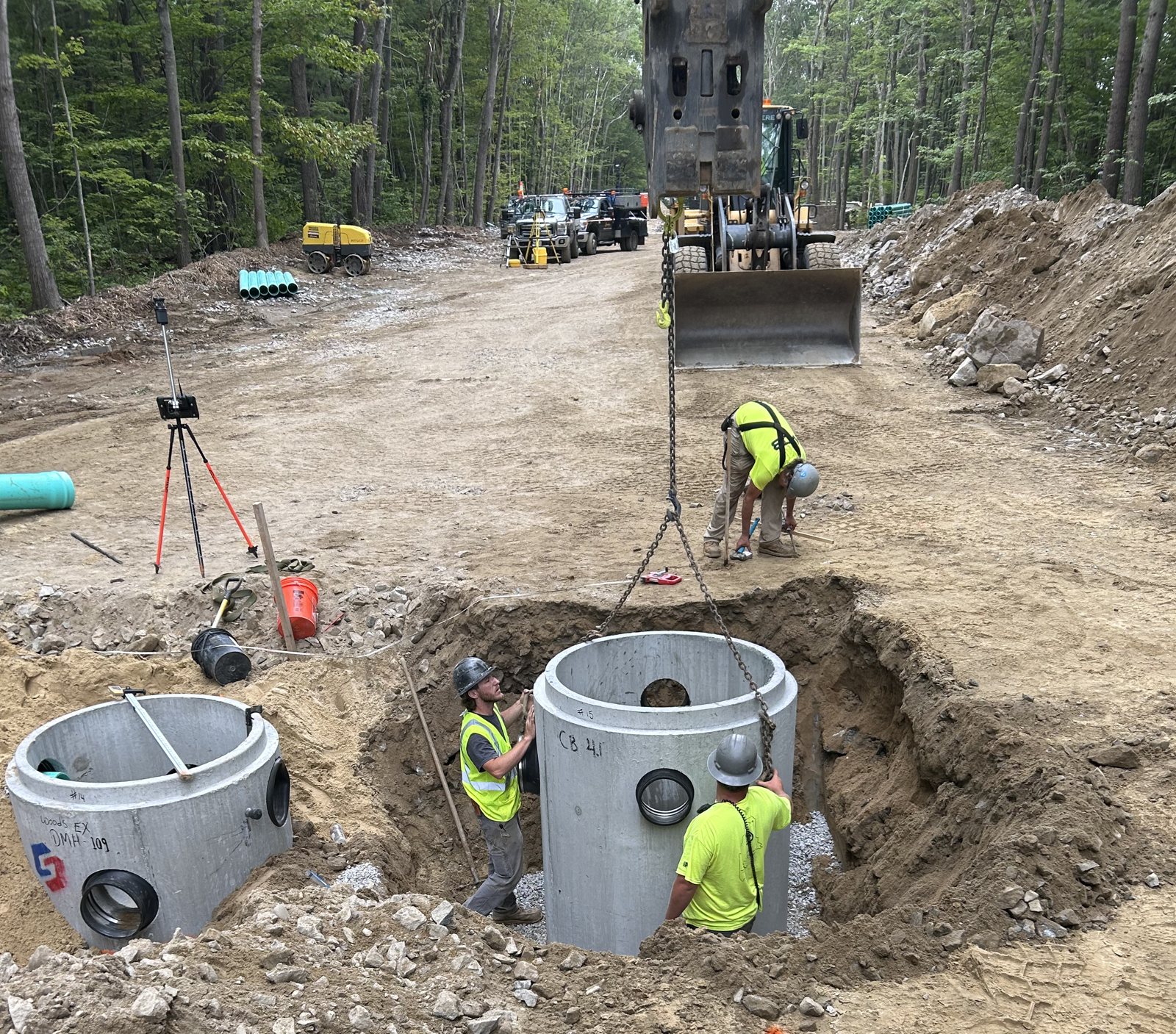 Storm Water: Woods crew and equipment on the job