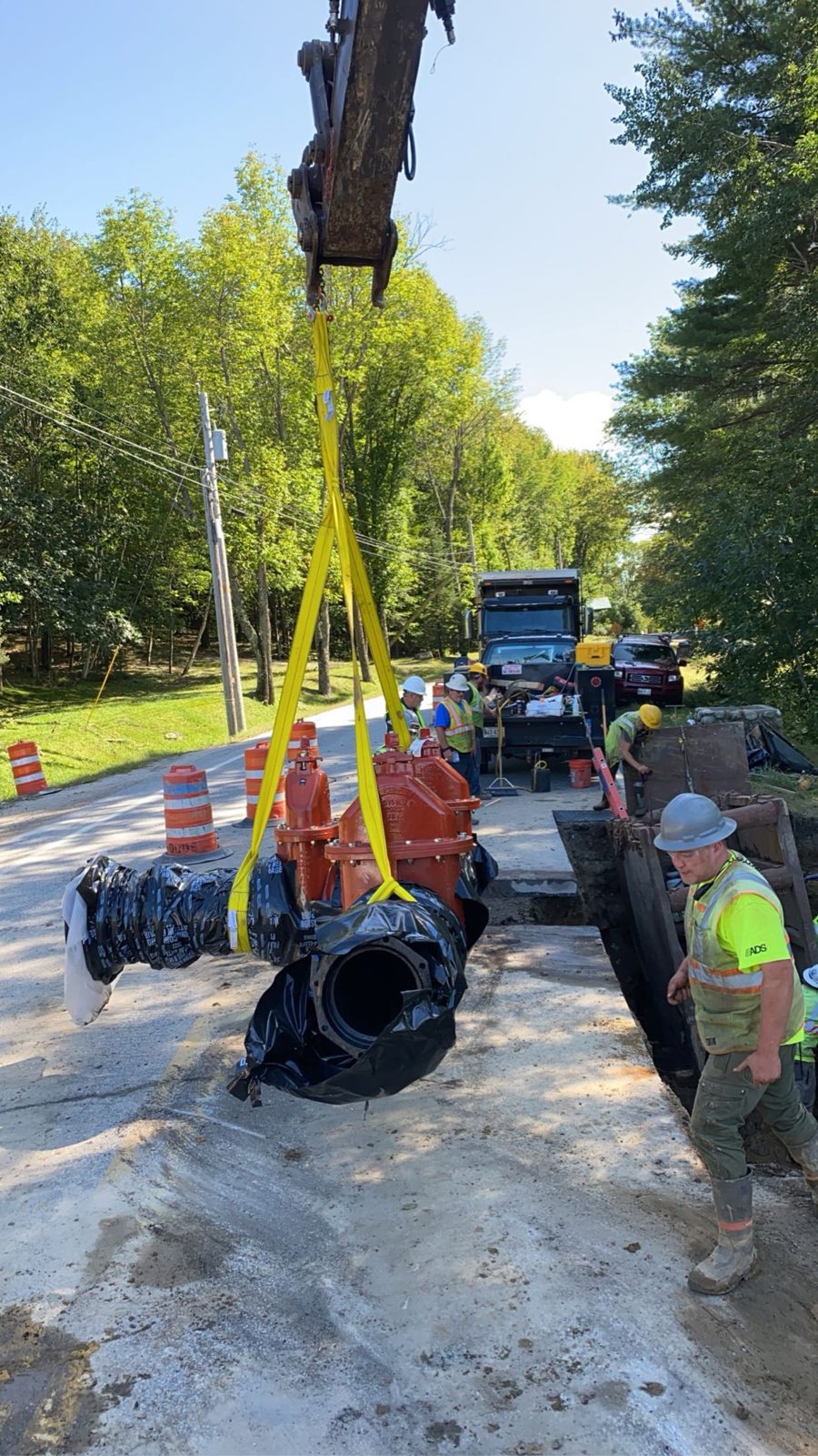 Water: Woods crew and equipment on the job